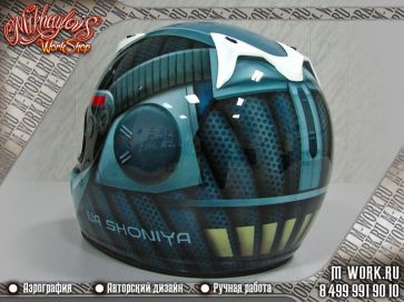 Аэрография шлема "Arai" шлем для картинга. Фото 9